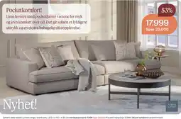 Møbelringen North Living Lima 4-seter tekstil London beige, svarte ben tilbud