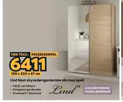 Megaflis SKYVEDØRSGARDEROBER fra Lind Nest tilbud