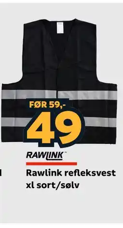 Megaflis Rawlink refleksvest xl sort/sølv tilbud