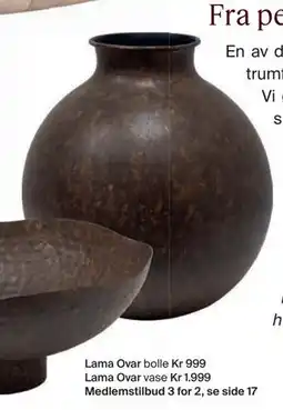 Møbelringen Lama Ovar vase tilbud