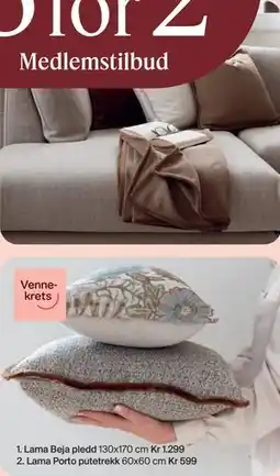 Møbelringen Lama Beja pledd tilbud