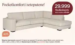 Møbelringen Maemo hjørnesofa tilbud