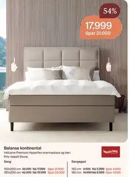 Møbelringen Balanse kontinental tilbud