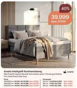 Møbelringen Amelia Intelligel Kontinentalseng tilbud