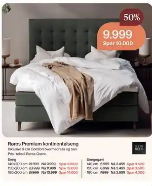 Røros Premium kontinentalseng