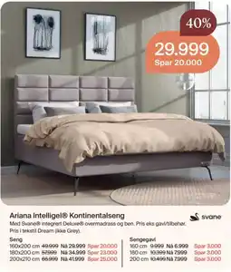 Møbelringen Svane Ariana Intelligel® Kontinentalseng tilbud