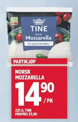 Meny Tine Mozzarella tilbud
