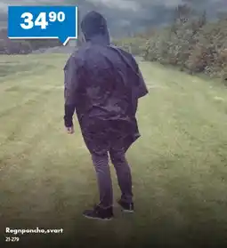 Biltema Regnponcho,svart tilbud
