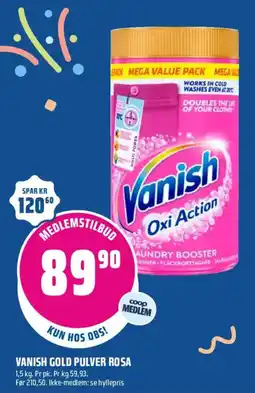 Coop Obs Vanish Gold Pulver Rosa tilbud