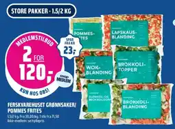 Coop Obs Ferskvarehuset grønnsaker/pommes frites tilbud
