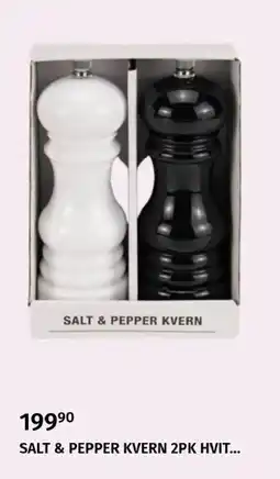 Nille Salt & Pepper Kvern 2Pk Hvit tilbud