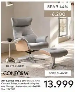 Skeidar Conform air lenestol tilbud