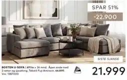 Skeidar Boston U-sofa tilbud