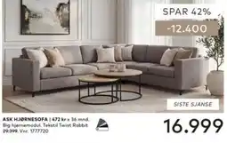 Skeidar Ask hjørnesofa tilbud