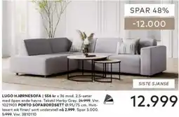 Skeidar Lugo hjørnesofa tilbud