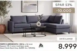 Skeidar Tempo hjørnesofa tilbud