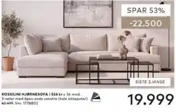 Skeidar Rossilini hjørnesofa tilbud