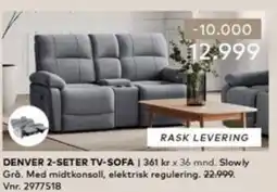 Skeidar Denver 2-seter tv-sofa tilbud