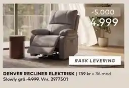 Skeidar Denver recliner elektrisk tilbud