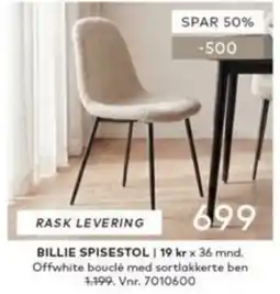 Skeidar Billie spisestol tilbud