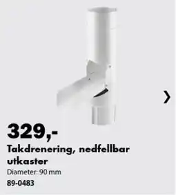 Biltema Takdrenering, nedfellbar utkaster tilbud