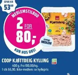 Coop Obs Coop kjøttdeig kylling tilbud