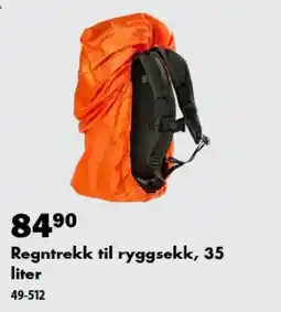 Biltema Regntrekk til ryggsekk tilbud