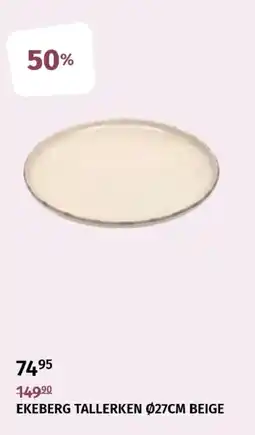 Nille Ekeberg tallerken ø27cm beige tilbud