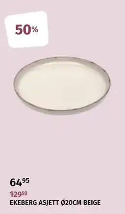 Nille Ekeberg Asjett Ø20cm Beige tilbud