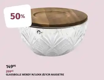 Glassbolle Wendy M/Lokk Ø21cm Akasietre