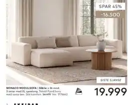 Skeidar Monaco modulsofa tilbud