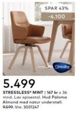 Skeidar Stressless Mint tilbud