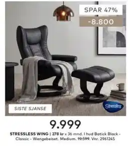 Skeidar Stressless Wing tilbud