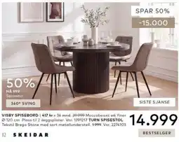 Skeidar Skeidar Visby Spisebord Turn Spisestol tilbud