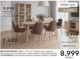 Skeidar Marte spisebord tilbud