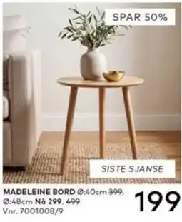 Skeidar Madeleine bord tilbud