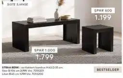 Skeidar Straa benk i sortlakkert bambus tilbud