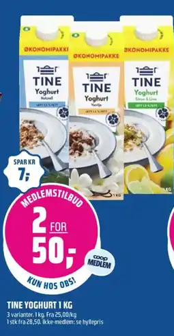 Coop Obs Tine Yoghurt tilbud