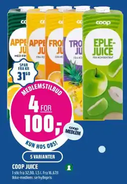 Coop Obs Coop Juice tilbud
