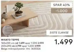 Skeidar Misato teppe tilbud