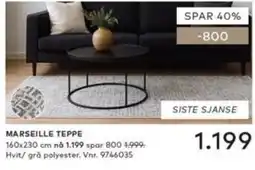 Skeidar Marseille teppe tilbud