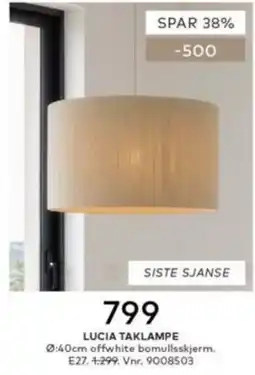 Skeidar Lucia taklampe tilbud