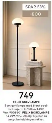 Skeidar Felix gulvlampe tilbud