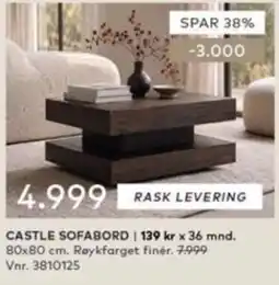 Skeidar Castle sofabord tilbud