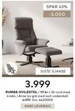 Skeidar Rumba hvilestol tilbud