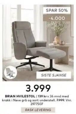 Skeidar Brian hvilestol tilbud