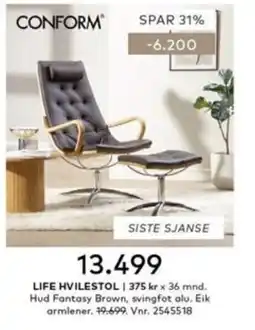Skeidar Conform Life Hvilestol tilbud