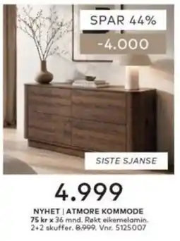 Skeidar Atmore kommode tilbud