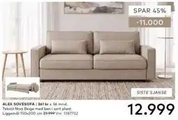 Skeidar Alex sovesofa tilbud