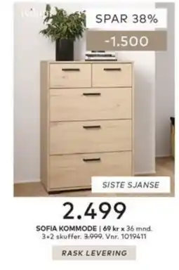 Skeidar Sofia kommode tilbud